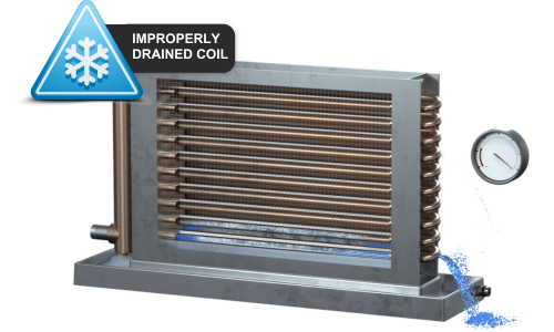 draining coils freeze protection