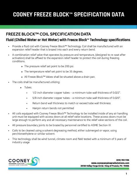 Specificiations Freeze Block Fluid Steam Smart Coil 1